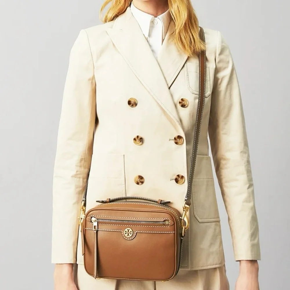 Tory Burch T monogram Camera Crossbody Bag in Moose